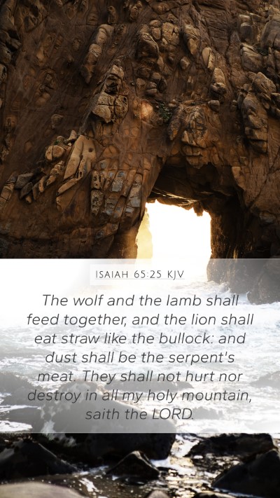 Isaiah 65:25 KJV Bible Verse Image