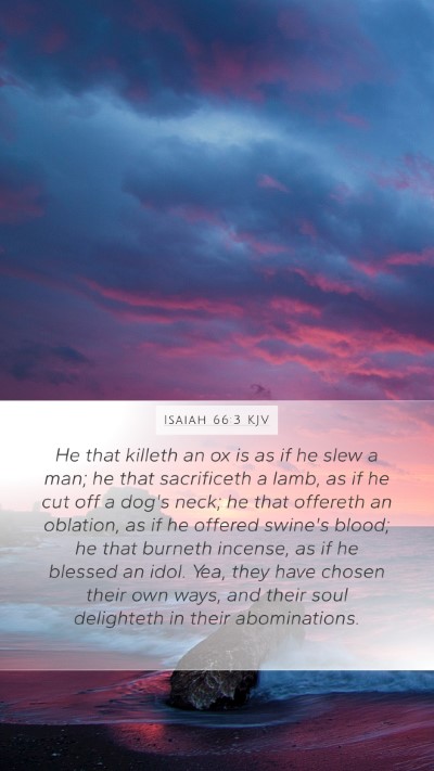 Isaiah 66:3 KJV Bible Verse Image