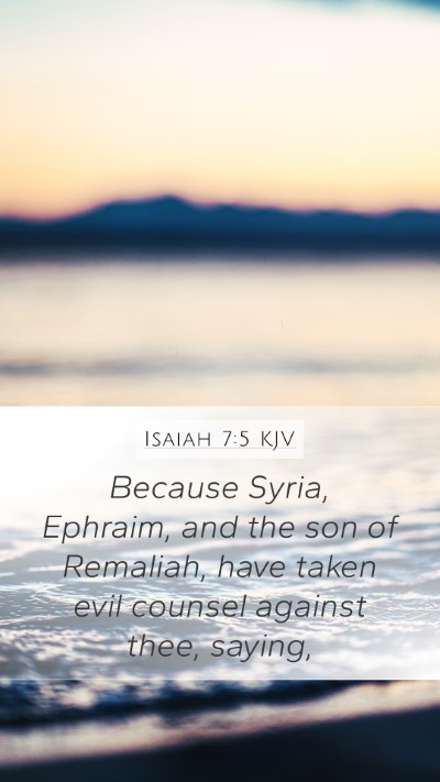 Isaiah 7:5 KJV Bible Verse Image