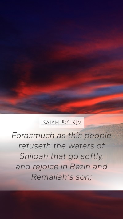 Isaiah 8:6 KJV Bible Verse Image