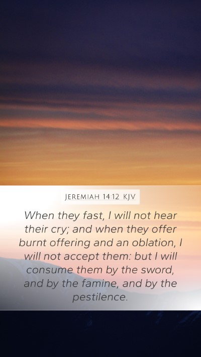 Jeremiah 14:12 KJV Bible Verse Image