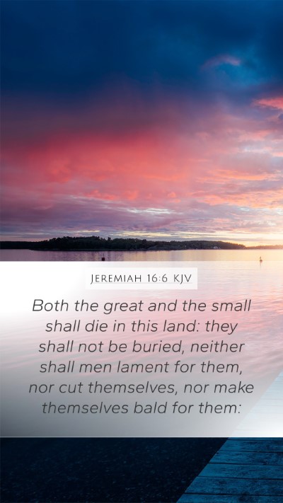 Jeremiah 16:6 KJV Mobile Phone Wallpaper - Both the great and the small shall die in this - Mobile Bible Verse Wallpaper