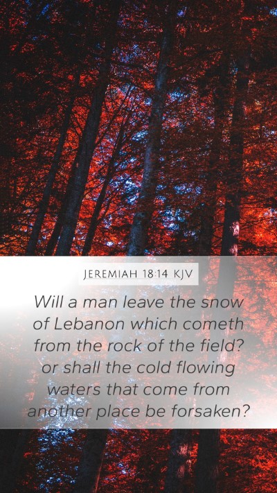 Jeremiah 18:14 KJV Mobile Phone Wallpaper - Will a man leave the snow of Lebanon which cometh - Mobile Bible Verse Wallpaper
