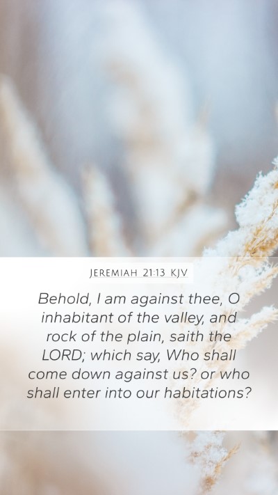 Jeremiah 21:13 KJV Bible Verse Image