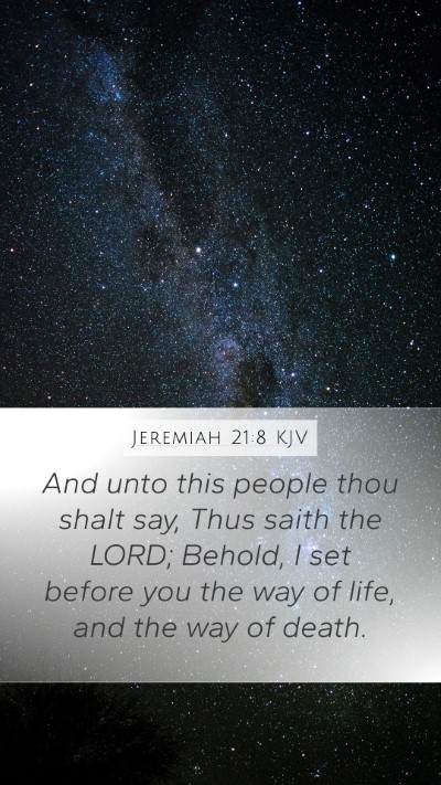Jeremiah 21:8 KJV Bible Verse Image