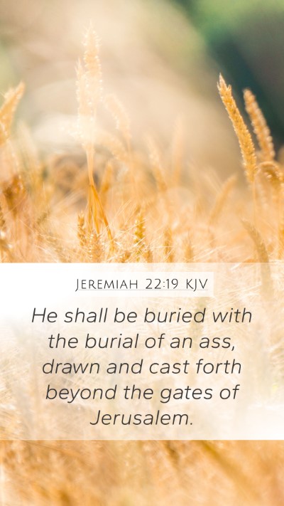 Jeremiah 22:19 KJV Mobile Phone Wallpaper - He shall be buried with the burial of an ass, - Mobile Bible Verse Wallpaper