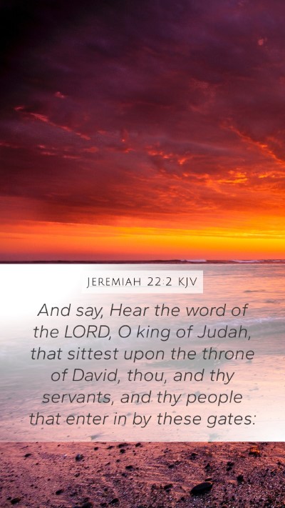 Jeremiah 22:2 KJV Bible Verse Image