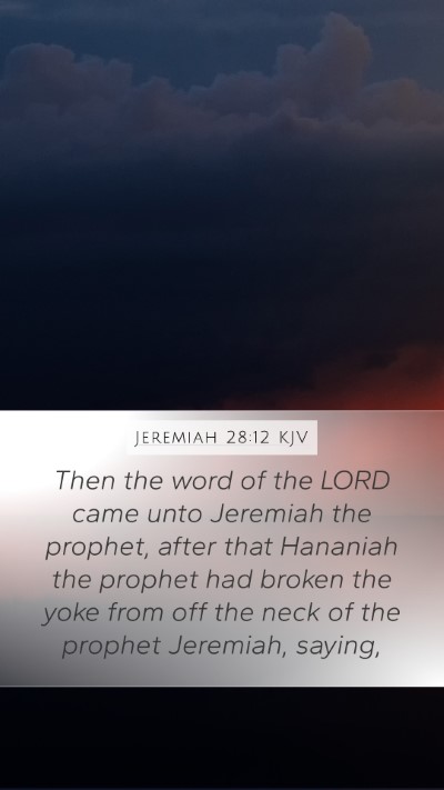 Jeremiah 28:12 KJV Mobile Phone Wallpaper - Then the word of the LORD came unto Jeremiah the - Mobile Bible Verse Wallpaper