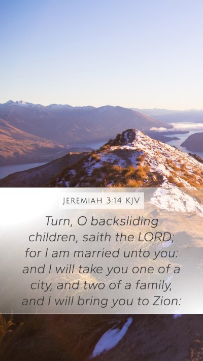 Jeremiah 3:14 KJV Bible Verse Image