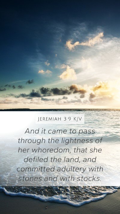 Jeremiah 3:9 KJV Bible Verse Image