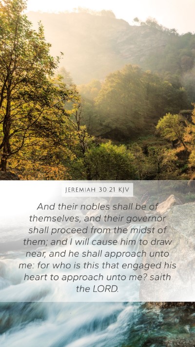 Jeremiah 30:21 KJV Bible Verse Image