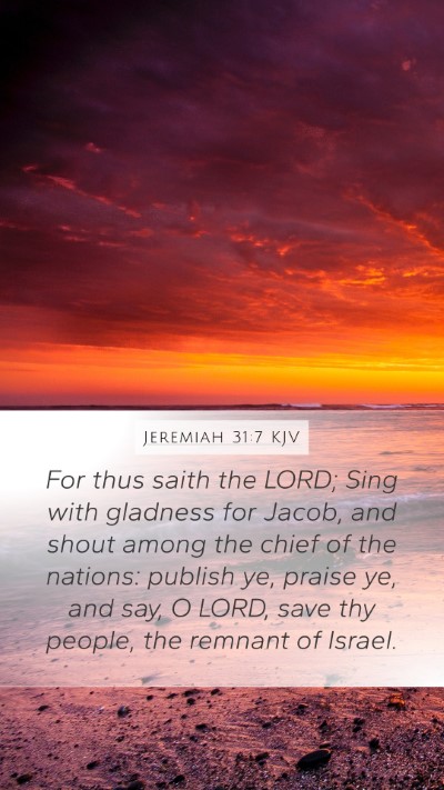 Jeremiah 31:7 KJV Bible Verse Image