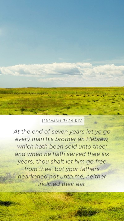 Jeremiah 34:14 KJV Bible Verse Image