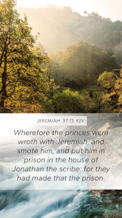 Jeremiah 37:15 KJV Bible Verse Image