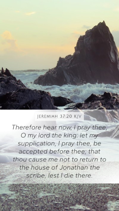 Jeremiah 37:20 KJV Bible Verse Image