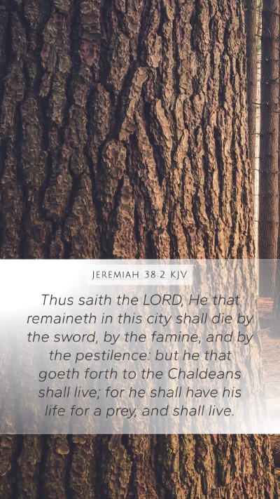 Jeremiah 38:2 KJV Mobile Phone Wallpaper - Thus saith the LORD, He that remaineth in this - Mobile Bible Verse Wallpaper