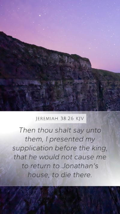 Jeremiah 38:26 KJV Mobile Phone Wallpaper - Then thou shalt say unto them, I presented my - Mobile Bible Verse Wallpaper