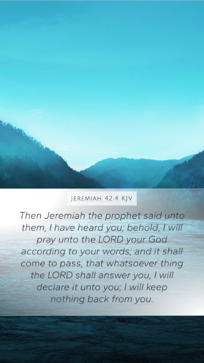 Jeremiah 42:4 KJV Bible Verse Image
