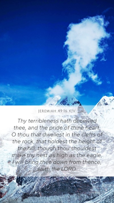Jeremiah 49:16 KJV Bible Verse Image