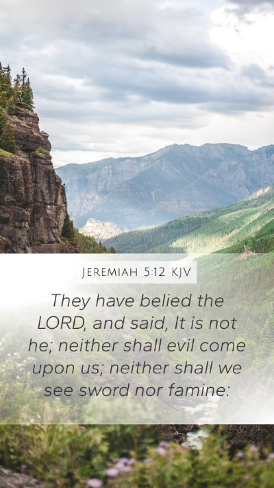 Jeremiah 5:12 KJV Bible Verse Image
