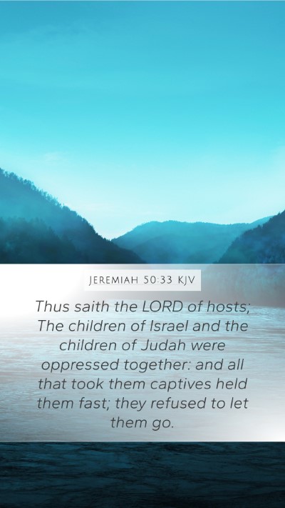 Jeremiah 50:33 KJV Bible Verse Image