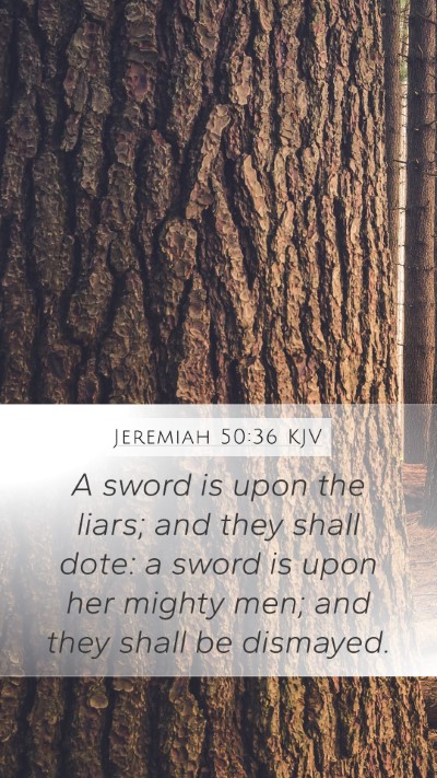Jeremiah 50:36 KJV Bible Verse Image
