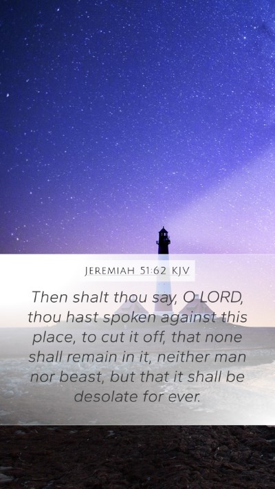 Jeremiah 51:62 KJV Bible Verse Image