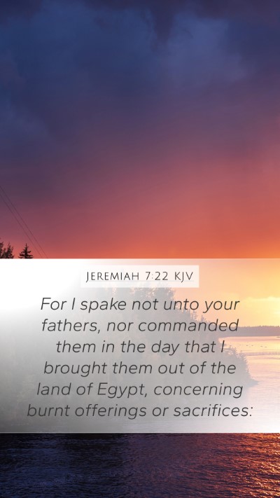 Jeremiah 7:22 KJV Bible Verse Image