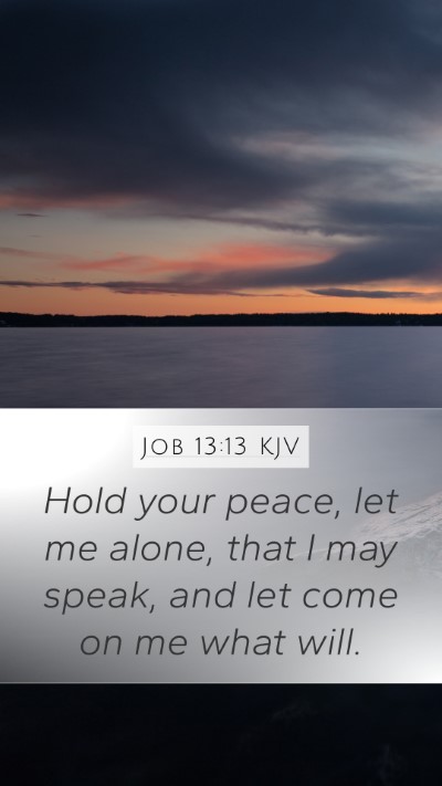 Job 13:13 KJV Bible Verse Image