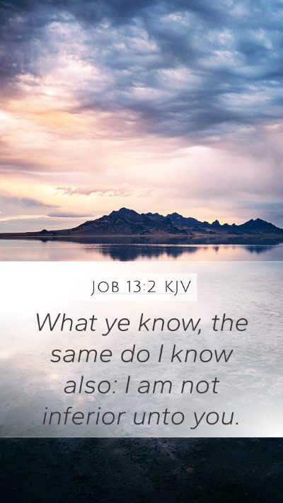 Job 13:2 KJV Bible Verse Image