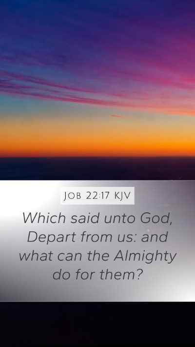 Job 22:17 KJV Bible Verse Image