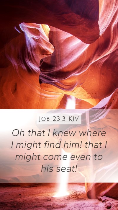 Job 23:3 KJV Bible Verse Image