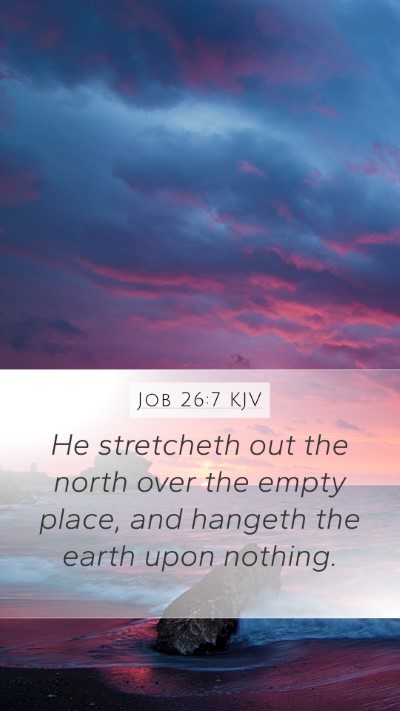 Job 26:7 KJV Bible Verse Image