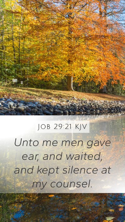 Job 29:21 KJV Bible Verse Image