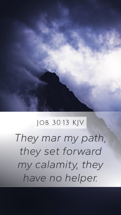 Job 30:13 KJV Mobile Phone Wallpaper - They mar my path, they set forward my calamity, - Mobile Bible Verse Wallpaper