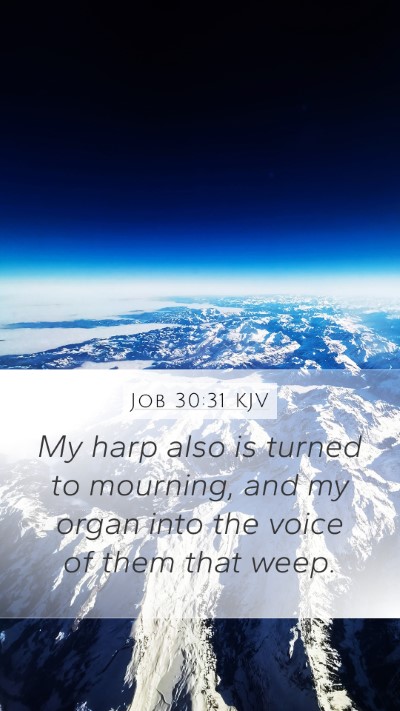 Job 30:31 KJV Bible Verse Image