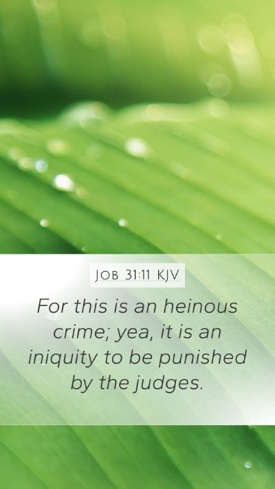 Job 31:11 KJV Mobile Phone Wallpaper - For this is an heinous crime; yea, it is an - Mobile Bible Verse Wallpaper