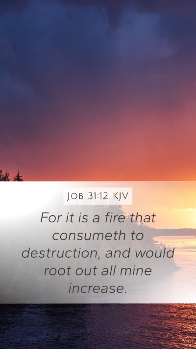 Job 31:12 KJV Mobile Phone Wallpaper - For it is a fire that consumeth to destruction, - Mobile Bible Verse Wallpaper