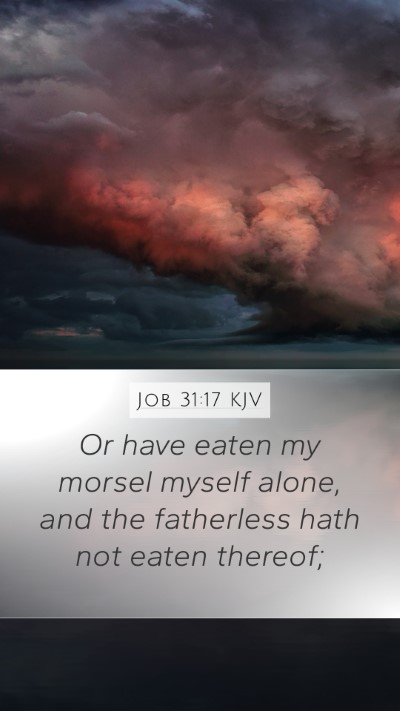 Job 31:17 KJV Bible Verse Image