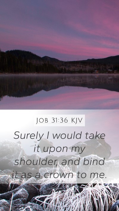 Job 31:36 KJV Mobile Phone Wallpaper - Surely I would take it upon my shoulder, and bind - Mobile Bible Verse Wallpaper
