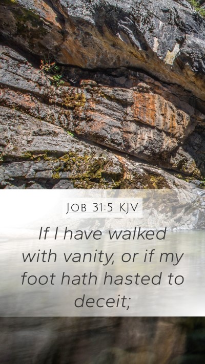 Job 31:5 KJV Mobile Phone Wallpaper - If I have walked with vanity, or if my foot hath - Mobile Bible Verse Wallpaper