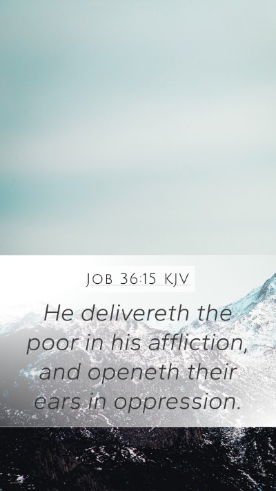 Job 36:15 KJV Bible Verse Image