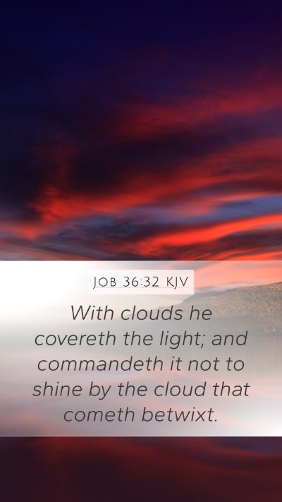 Job 36:32 KJV Bible Verse Image