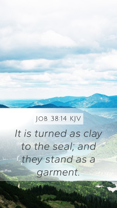 Job 38:14 KJV Mobile Phone Wallpaper - It is turned as clay to the seal; and they stand - Mobile Bible Verse Wallpaper