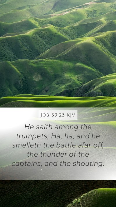 Job 39:25 KJV Bible Verse Image