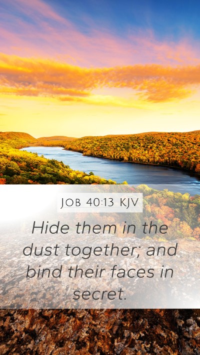 Job 40:13 KJV Mobile Phone Wallpaper - Hide them in the dust together; and bind their - Mobile Bible Verse Wallpaper
