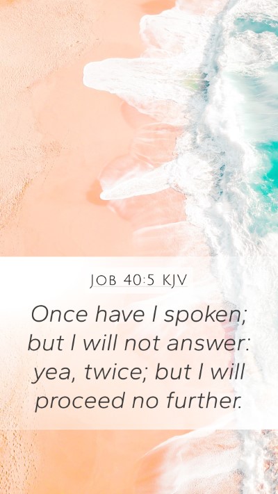 Job 40:5 KJV Bible Verse Image