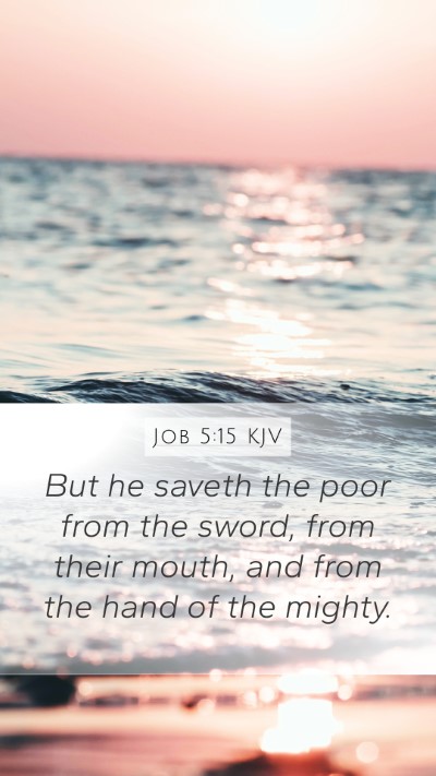 Job 5:15 KJV Bible Verse Image