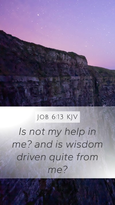Job 6:13 KJV Mobile Phone Wallpaper - Is not my help in me? and is wisdom driven quite - Mobile Bible Verse Wallpaper