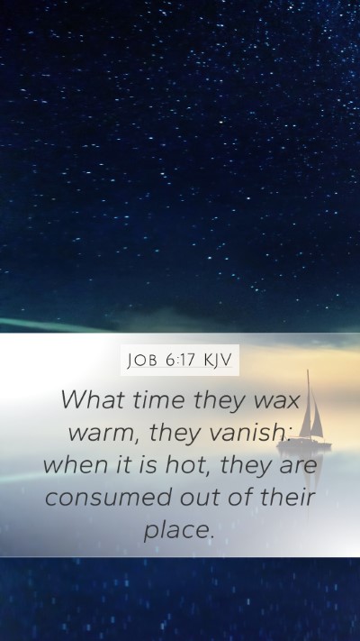 Job 6:17 KJV Mobile Phone Wallpaper - What time they wax warm, they vanish: when it is - Mobile Bible Verse Wallpaper